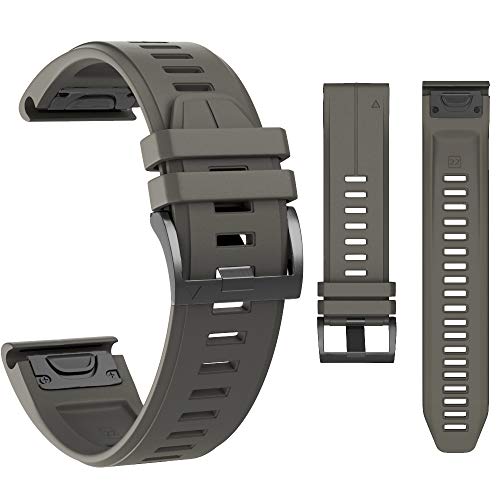 MCXGL Ersatz für Garmin Fenix 5X Sport Silikon Uhrenarmbänder Fenix 5X Plus/Fenix 5X / Fenix 3 / Fenix 3 HR 26mm Army Grün von MCXGL