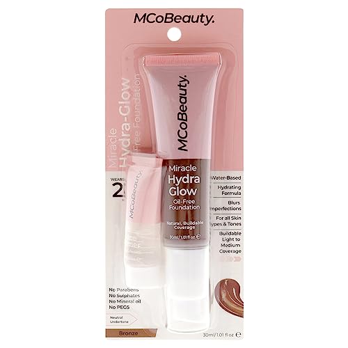 MCoBeauty ; Miracle Hydra Glow Oil-Free Foundation - Bronze For Women 2 Pc 1.01oz Miracle Hydra Glow Oil-Free Foundation, 0.27oz Hidrating Face Primer von MCoBeauty