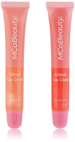 MCoBeauty ; Oh Sweetie Best Friends Break Apart Glitter Lip Gloss For Women 2 x 0.43 oz Lip Gloss Peach, Watermelon von MCoBeauty