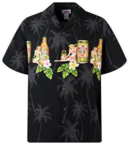 MD Hawaiihemd original Made in Hawaii, Größe 3-XL, schwarz von MD