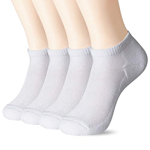 +MD Herren & Damen Kurzsocken (4x Paar) superweiche Sportsocken Sneakersocken Ideal für Sport, Freizeit und Business 4Weiß EU48-50 von +MD