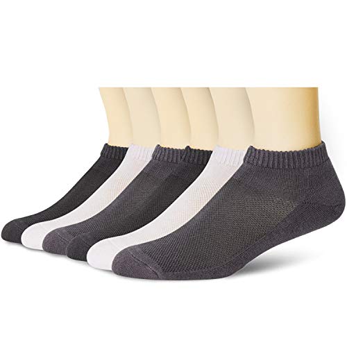 +MD Herren & Damen Kurzsocken (6x Paar) superweiche Sportsocken Sneakersocken Ideal für Sport, Freizeit und Business 2BLK/2WHT/2GRY(48-50EU/14-16US) von +MD