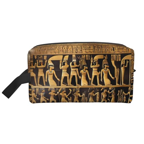 Ägypten Hieroglyphen Aufbewahrungstasche, kleine Make-up-Tasche für Geldbörse, Reisen, Make-up-Tasche, Mini-Kosmetiktasche für Herren, Ägypten Hieroglyphen, Einheitsgröße von MDATT