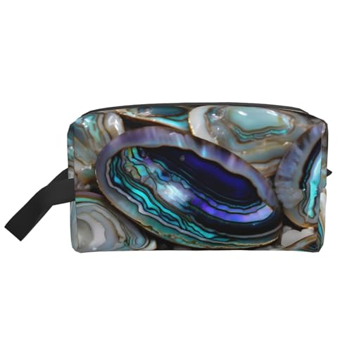 Abalone Aufbewahrungstasche mit Perlmutt-Motiv, kleine Make-up-Tasche für Geldbörse, Reise-Make-up-Tasche, Mini-Kosmetiktasche für Herren, Abalone-Perlmutt, Einheitsgröße von MDATT