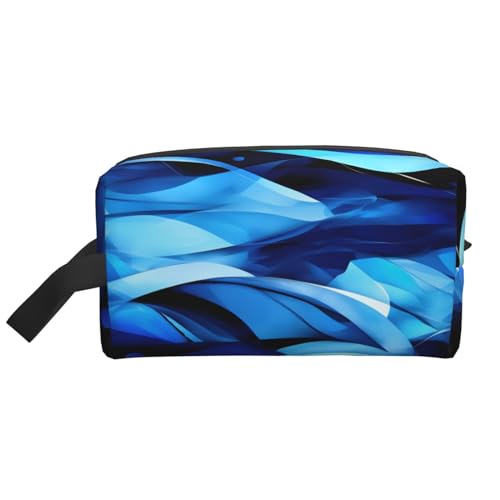 Abstrakte blaue Aufbewahrungstasche, kleine Make-up-Tasche für Geldbörse, Reise-Make-up-Tasche, Mini-Kosmetiktasche für Herren, Abstraktes Blau, Einheitsgröße von MDATT