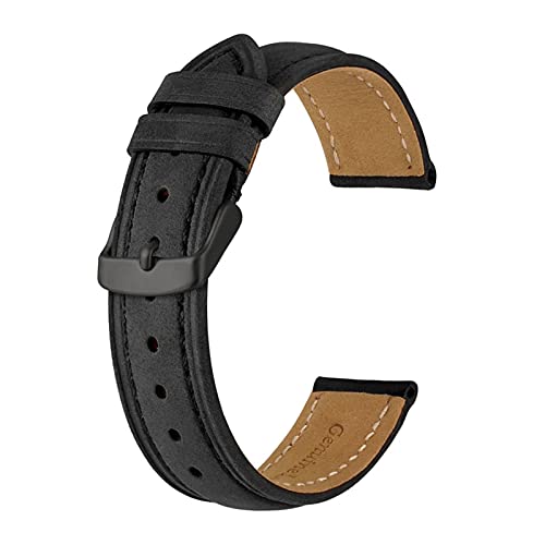Anbeer 14mm -24mm Uhrenband, Retro Echtes Leder Armband, Vintage Ersatzarmband for Männer Frauen, polierte Schnalle (Color : White Light Pur, Size : 15mm) von MDATT