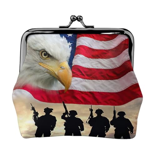 Armed Forces Day American Printing Kleine Münzbörse, leichte Reisebrieftasche für Sightseeing-Touren und Einkaufsbummel, Schwarz , Einheitsgröße, Münztasche von MDATT