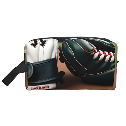 Aufbewahrungstasche für Baseball und Handschuhe, kleine Make-up-Tasche für Geldbörse, Reise-Make-up-Tasche, Mini-Kosmetiktasche für Herren, Baseball und Handschuhe, Einheitsgröße von MDATT