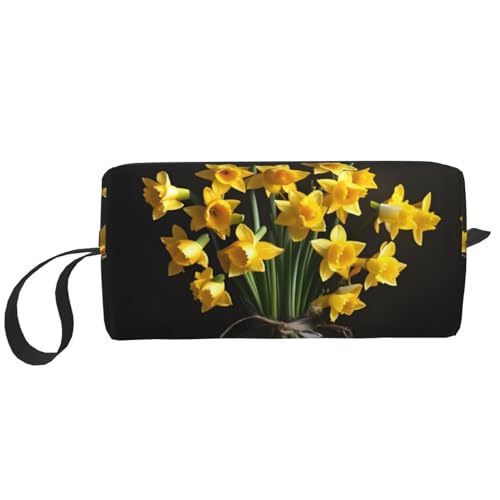 Aufbewahrungstasche für Blumenstrauß, kleine Make-up-Tasche für Geldbörse, Reise-Make-up-Tasche, Mini-Kosmetiktasche für Herren, Strauß Narzissen, Einheitsgröße von MDATT