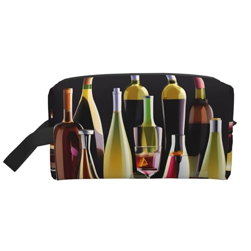 Aufbewahrungstasche für Cocktailgläser und Weinflaschen, kleine Make-up-Tasche für Geldbörse, Reise-Make-up-Tasche, Mini-Kosmetiktasche für Herren, Cocktailgläser und Weinflaschen, Einheitsgröße von MDATT