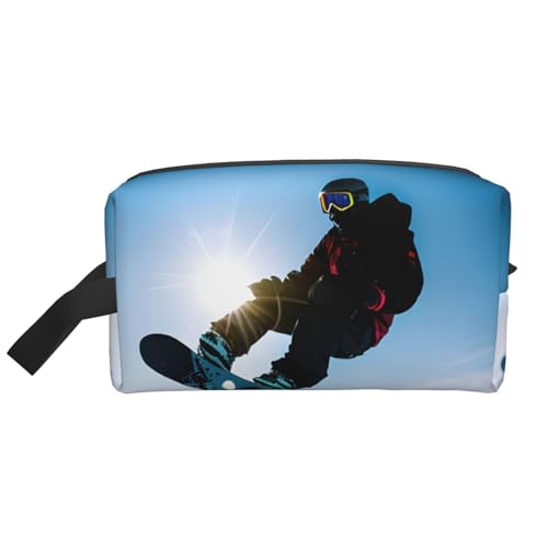 Aufbewahrungstasche für Snowboard-Bilder, kleine Make-up-Tasche für Geldbörse, Reise-Make-up-Tasche, Mini-Kosmetiktasche für Herren, Snowboard-Bild, Einheitsgröße von MDATT