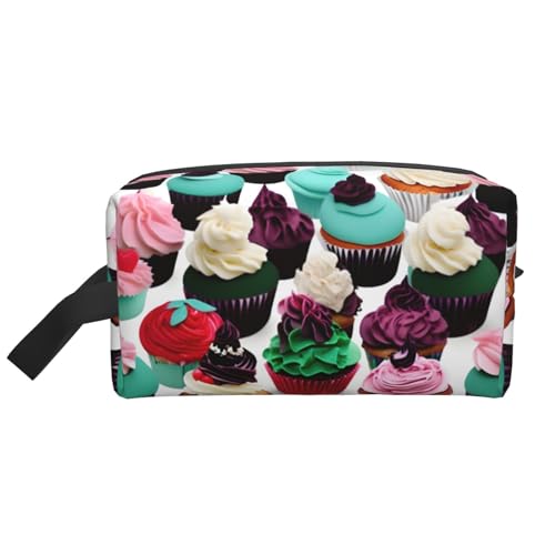 Aufbewahrungstasche für leckere Cupcakes, kleine Make-up-Tasche für Geldbörse, Reise-Make-up-Tasche, Mini-Kosmetiktasche für Herren, Leckere Cupcakes, Einheitsgröße von MDATT