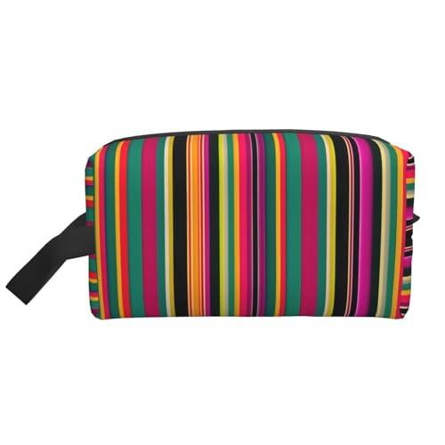 Aufbewahrungstasche in Regenbogenfarben, gestreift, kleine Make-up-Tasche für Geldbörse, Reise-Make-up-Tasche, Mini-Kosmetiktasche für Herren, Regenbogenfarben, gestreift, Einheitsgröße von MDATT