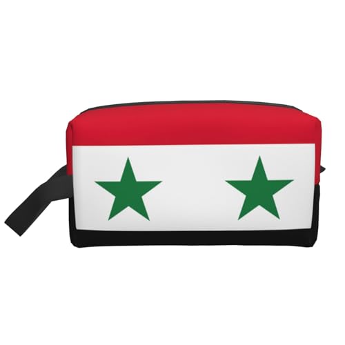 Aufbewahrungstasche mit Flagge der Arabischen Republik, kleine Make-up-Tasche für Geldbörse, Reisen, Make-up-Tasche, Mini-Kosmetiktasche für Herren, Flagge der Arabischen Republik Syrien, von MDATT