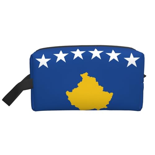 Aufbewahrungstasche mit Flagge des Kosovo, kleine Make-up-Tasche für Geldbörse, Reise-Make-up-Tasche, Mini-Kosmetiktasche für Herren, Flagge des Kosovo, Einheitsgröße von MDATT