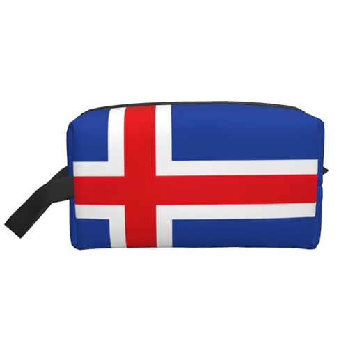 Aufbewahrungstasche mit Flagge von Island, kleine Make-up-Tasche für Geldbörse, Reise-Make-up-Tasche, Mini-Kosmetiktasche für Herren, Flagge von Island, Einheitsgröße von MDATT