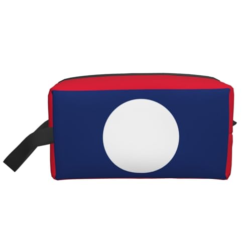 Aufbewahrungstasche mit Flagge von Laos, kleine Make-up-Tasche für Geldbörse, Reise-Make-up-Tasche, Mini-Kosmetiktasche für Herren, Flagge von Laos, Einheitsgröße von MDATT