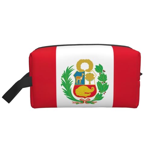 Aufbewahrungstasche mit Flagge von Peru, kleine Make-up-Tasche für Geldbörse, Reise-Make-up-Tasche, Mini-Kosmetiktasche für Herren, Flagge von Peru, Einheitsgröße von MDATT