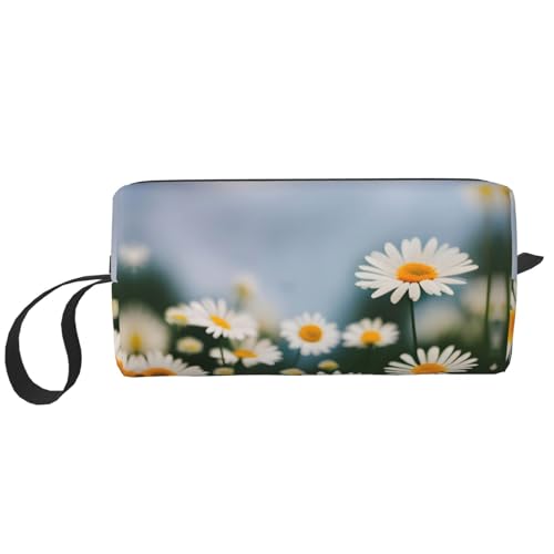 Aufbewahrungstasche mit Gänseblümchen, kleine Make-up-Tasche für Geldbörse, Reise-Make-up-Tasche, Mini-Kosmetiktasche für Herren, Gänseblümchen, Einheitsgröße von MDATT