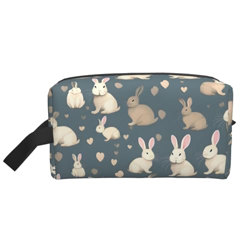 Aufbewahrungstasche mit Kaninchen-Hintergrund, kleine Make-up-Tasche für Geldbörse, Reise-Make-up-Tasche, Mini-Kosmetiktasche für Herren, Kaninchen-Hintergrund, Einheitsgröße von MDATT