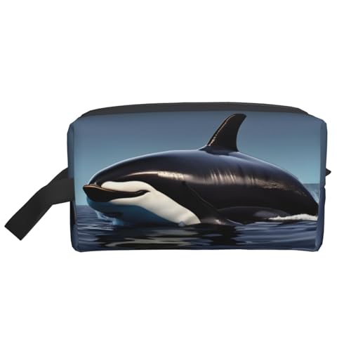 Aufbewahrungstasche mit Orca-Killer-Wal-Druck, kleine Make-up-Tasche für Geldbörse, Reise-Make-up-Tasche, Mini-Kosmetiktasche für Herren, Orca-Killer-Wal-Aufdruck, Einheitsgröße von MDATT