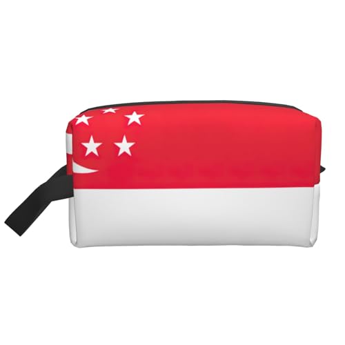 Aufbewahrungstasche mit Singapur-Flagge, kleine Make-up-Tasche für Geldbörse, Reise-Make-up-Tasche, Mini-Kosmetiktasche für Herren, Singapur-Flagge, Einheitsgröße von MDATT