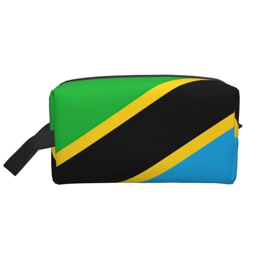 Aufbewahrungstasche mit Tansania-Flagge, kleine Make-up-Tasche für Geldbörse, Reise-Make-up-Tasche, Mini-Kosmetiktasche für Herren, Tansania-Flagge, Einheitsgröße von MDATT