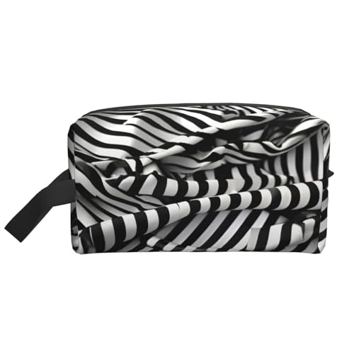 Aufbewahrungstasche mit Zebra-ähnlichem Druck, kleine Make-up-Tasche für Geldbörse, Reise-Make-up-Tasche, Mini-Kosmetiktasche für Herren, Zebraähnlicher Druck, Einheitsgröße von MDATT
