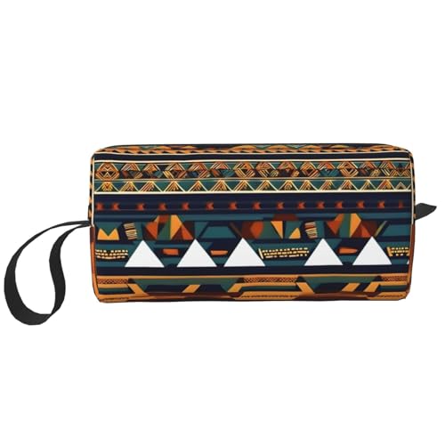 Aufbewahrungstasche mit afrikanischem Ethno-Muster, kleine Make-up-Tasche für Geldbörse, Reise-Make-up-Tasche, Mini-Kosmetiktasche für Herren, Afrikanisches Ethno-Muster, Einheitsgröße von MDATT