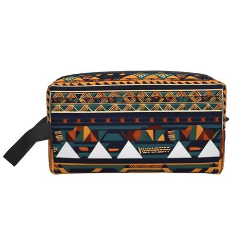 Aufbewahrungstasche mit afrikanischem Ethno-Muster, kleine Make-up-Tasche für Geldbörse, Reise-Make-up-Tasche, Mini-Kosmetiktasche für Herren, Afrikanisches Ethno-Muster, Einheitsgröße von MDATT