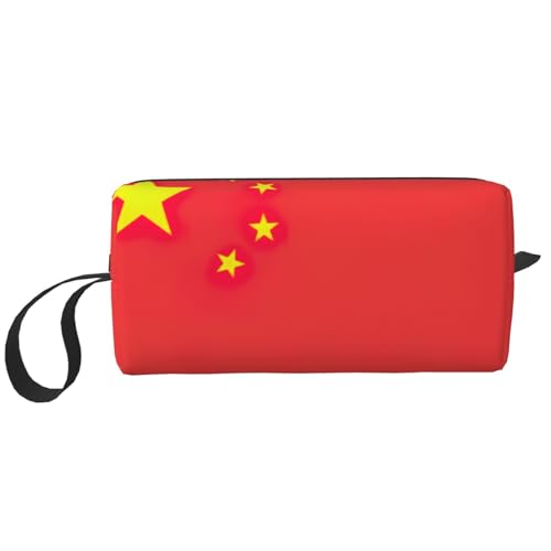 Aufbewahrungstasche mit chinesischer Flagge, kleine Make-up-Tasche für Geldbörse, Reise-Make-up-Tasche, Mini-Kosmetiktasche für Herren, Chinesische Flagge, Einheitsgröße von MDATT