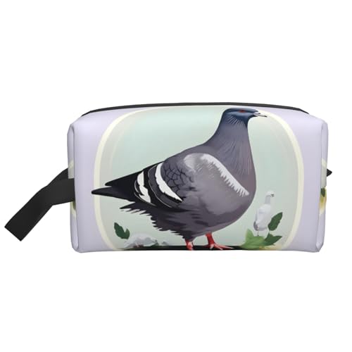 Aufbewahrungstasche mit grauem Taubenmuster, kleine Make-up-Tasche für Geldbörse, Reise-Make-up-Tasche, Mini-Kosmetiktasche für Herren, Grauer Taubenaufdruck, Einheitsgröße von MDATT