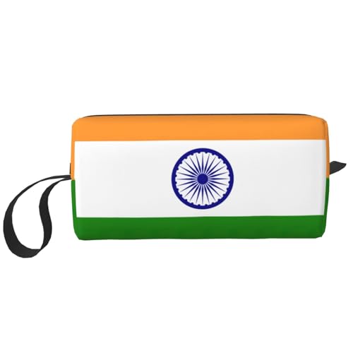 Aufbewahrungstasche mit indischer Flagge, kleine Make-up-Tasche für Geldbörse, Reise-Make-up-Tasche, Mini-Kosmetiktasche für Herren, Indische Flagge, Einheitsgröße von MDATT