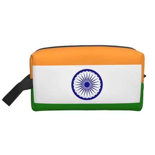 Aufbewahrungstasche mit indischer Flagge, kleine Make-up-Tasche für Geldbörse, Reise-Make-up-Tasche, Mini-Kosmetiktasche für Herren, Indische Flagge, Einheitsgröße von MDATT