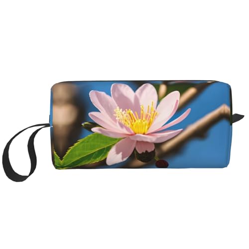 Aufbewahrungstasche mit rosa Mandelblüten, kleine Make-up-Tasche für Geldbörse, Reise-Make-up-Tasche, Mini-Kosmetiktasche für Herren, Rosa Mandelblüte, Einheitsgröße von MDATT