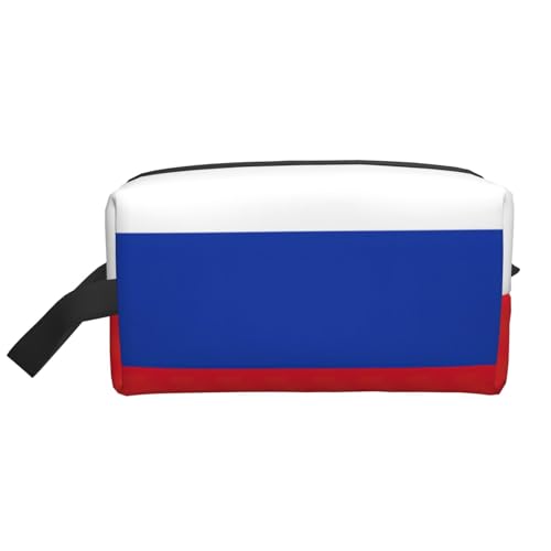 Aufbewahrungstasche mit russischer Flagge, kleine Make-up-Tasche für Geldbörse, Reise-Make-up-Tasche, Mini-Kosmetiktasche für Herren, Russische Flagge, Einheitsgröße von MDATT