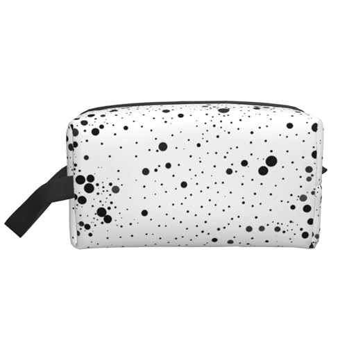 Aufbewahrungstasche mit schwarzen und weißen Punkten, kleine Make-up-Tasche für Geldbörse, Reise-Make-up-Tasche, Mini-Kosmetiktasche für Herren, Schwarz-Weiß-Punkt, Einheitsgröße von MDATT