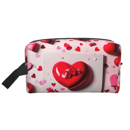 Aufbewahrungstasche zum Valentinstag, kleine Make-up-Tasche für Geldbörse, Reise-Make-up-Tasche, Mini-Kosmetiktasche für Herren, Valentinstag, Einheitsgröße von MDATT