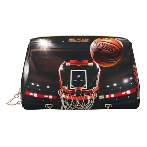 Basketball-Reise-Make-up-Organizer, tragbarer Kulturbeutel für Damen, gold, Einheitsgröße, Kulturbeutel von MDATT