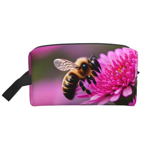 Bee Flying Kosmetiktasche für Damen, kleine Make-up-Tasche für Geldbörse, Make-up-Tasche, Reise-Make-up-Tasche mit Reißverschluss, Bee Flying, Einheitsgröße von MDATT