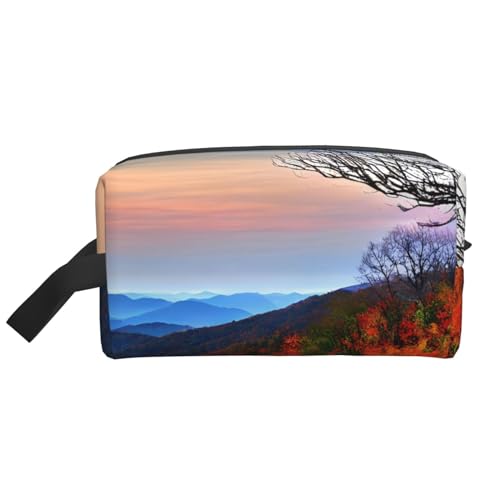 Blue Ridge Mountains Aufbewahrungstasche, kleine Make-up-Tasche für Geldbörse, Reise-Make-up-Tasche, Mini-Kosmetiktasche für Herren, Blue Ridge Mountains, Einheitsgröße von MDATT