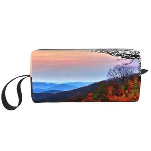 Blue Ridge Mountains Aufbewahrungstasche, kleine Make-up-Tasche für Geldbörse, Reise-Make-up-Tasche, Mini-Kosmetiktasche für Herren, Blue Ridge Mountains, Einheitsgröße von MDATT