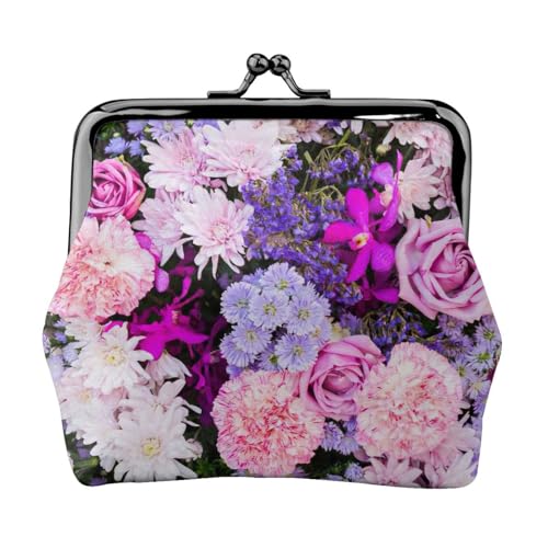 Bunte Geldbörse mit Naturblumendruck, kleine Münzbörse, leichte Reisebrieftasche für Sightseeing-Touren und Einkaufstouren, Schwarz , Einheitsgröße, Münztasche von MDATT