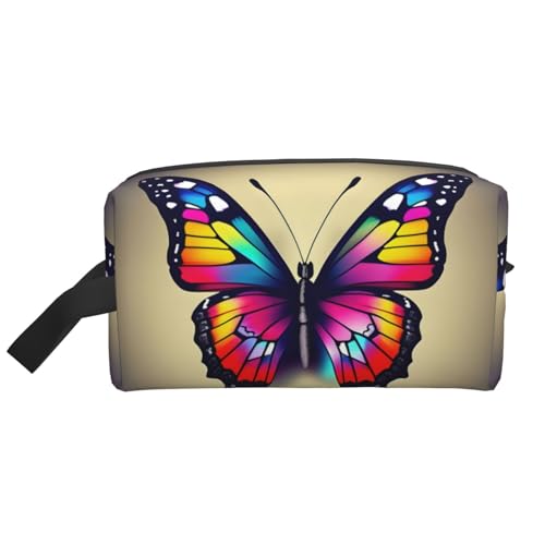 Bunte Schmetterlings-Aufbewahrungstasche, kleine Make-up-Tasche für Geldbörse, Reise-Make-up-Tasche, Mini-Kosmetiktasche für Herren, Schmetterling, Einheitsgröße von MDATT