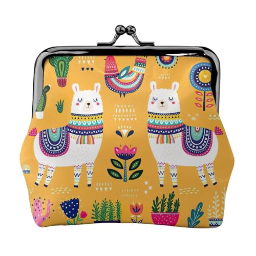 Cartoon Alpaka Cute Animal Small Makeup Bag for Purse, Mini Portable Cosmetic Bags, for Gym and Daily Use, Schwarz , Einheitsgröße, Münztasche von MDATT