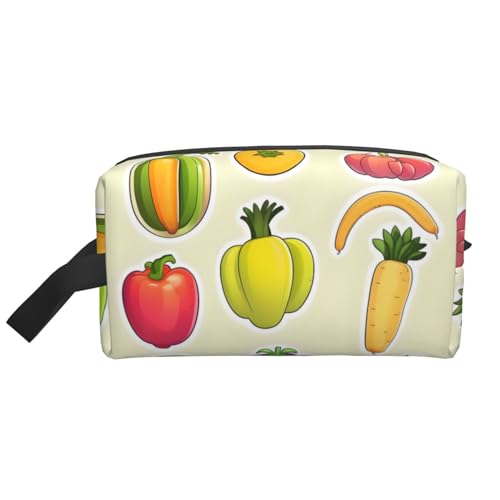 Cartoon-Aufbewahrungstasche für Gemüse, Obst, kleine Make-up-Tasche für Geldbörse, Reise-Make-up-Tasche, Mini-Kosmetiktasche für Herren, Cartoon-Gemüse, Früchte, Einheitsgröße von MDATT