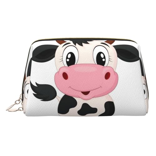 Cartoon-Milchkuh-Reise-Make-up-Organizer, tragbarer Kulturbeutel für Frauen, gold, Einheitsgröße, Kulturbeutel von MDATT