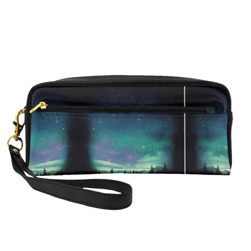 Celestial Night Sky Kosmetiktasche für Damen, mit zwei Taschen für den täglichen Gebrauch, Beauty-Essentials, Schwarz , Einheitsgröße, Kosmetiktasche von MDATT