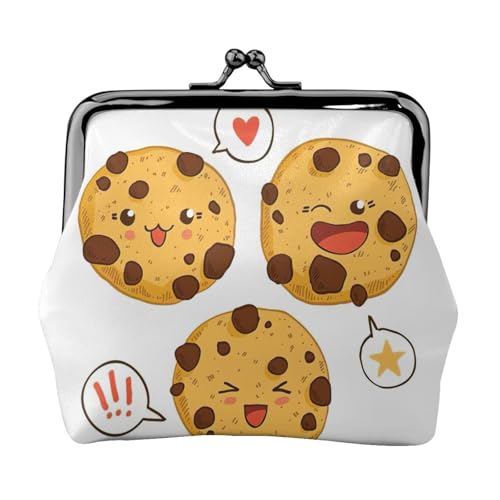 Chip Cookies Kleine Make-up-Tasche für Geldbörse, tragbare Mini-Kosmetiktaschen, für Fitnessstudio und den täglichen Gebrauch, Schwarz , Einheitsgröße, Münztasche von MDATT