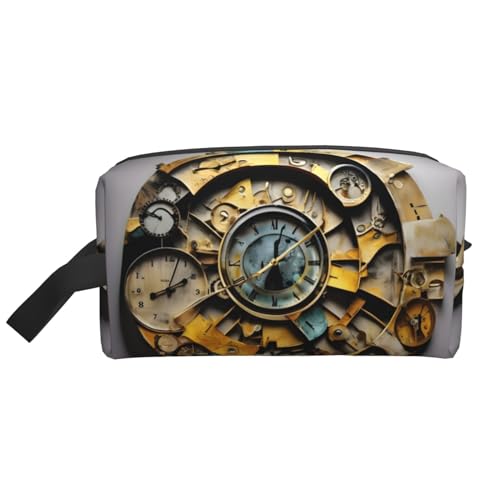 Clock Art Kosmetiktasche für Damen, kleine Make-up-Tasche für Geldbörse, Make-up-Tasche, Reise-Make-up-Tasche mit Reißverschluss, Uhrkunst, Einheitsgröße von MDATT